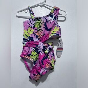 Ocean Pacific‎ Girls Tropical One-Shoulder Swimsuit Size 3T
